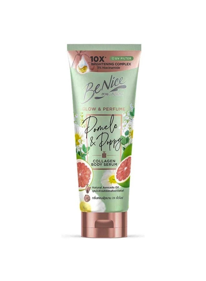 BeNice Collagen Body Serum, Pomelo & Poppy Fragrance, Firming & Glowing Skin, UV Protection, Lightweight FormulaTube, 170ml & Cathy Doll Peach Smoothie Vitamin B3 Body Scrub Whitening - 320g Bundle - Image 2